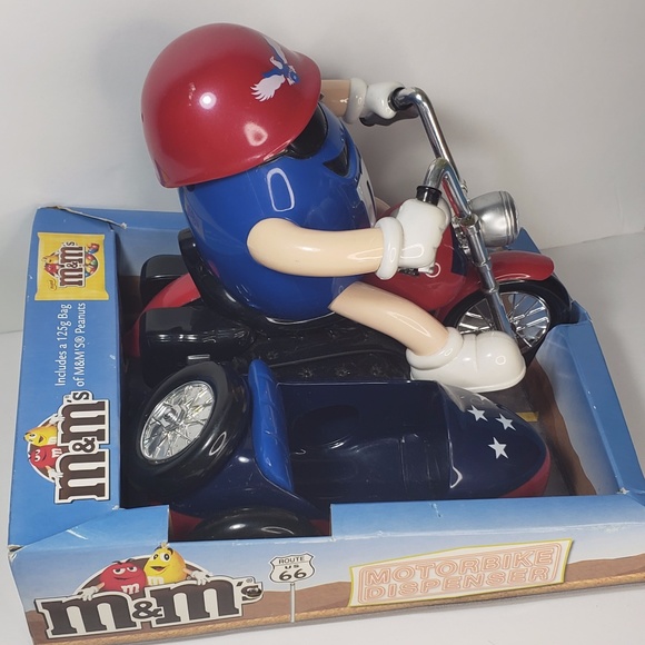 Blue M&M's Route 66 Motorbike Dispenser - Picture 4 of 10